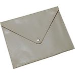 2k Pu Deri A5 Küçük Boy Dosya Klasörü Belge Tutucu Su Geçirmez Portföy Zarf Dosya Klasör Kılıf A5 Çıtçıtlı Dosya 19,5X24,7 cm - Bej - -- - Option-1