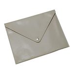 2K PU Deri A5 KÜÇÜK BOY Dosya Klasörü Belge Tutucu Su Geçirmez Portföy Zarf Dosya Klasör Kılıf A5 Çıtçıtlı Dosya 19,5X24,7 CM - BEJ