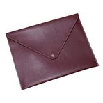 2K PU Deri A5 KÜÇÜK BOY Dosya Klasörü Belge Tutucu Su Geçirmez Portföy Zarf Dosya Klasör Kılıf A5 Çıtçıtlı Dosya 19,5X24,7 CM - BORDO