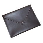 2K PU Deri A5 KÜÇÜK BOY Dosya Klasörü Belge Tutucu Su Geçirmez Portföy Zarf Dosya Klasör Kılıf A5 Çıtçıtlı Dosya 19,5X24,7 CM - KAHVERENGİ