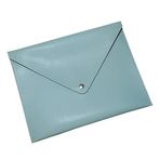 2K PU Deri A5 KÜÇÜK BOY Dosya Klasörü Belge Tutucu Su Geçirmez Portföy Zarf Dosya Klasör Kılıf A5 Çıtçıtlı Dosya 19,5X24,7 CM -SU YEŞİLİ