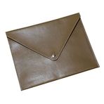 2K PU Deri A5 KÜÇÜK BOY Dosya Klasörü Belge Tutucu Su Geçirmez Portföy Zarf Dosya Klasör Kılıf A5 Çıtçıtlı Dosya 19,5X24,7 CM - VİZON