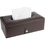2k Suni Deri Peçetelik Mendil Kutusu 13*24*6 Cm. - Kahve