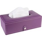 2k Suni Deri Peçetelik Mendil Kutusu 13*24*6 Cm. - Lila