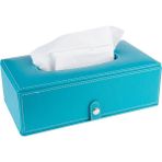 2k Suni Deri Peçetelik Mendil Kutusu 13*24*6 Cm. - Turkuaz
