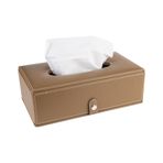 2k Suni Deri Peçetelik Mendil Kutusu 13*24*6 Cm. - Vizon