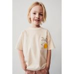 2kids2mom La Ciel Paris Erkek Çocuk Palmiye Baskılı Tshirt ve Çizgili Şort Takım - 001-Krem - 5 - 6 Yaş