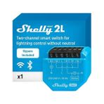 2l Gen3 Wi-Fi Akıllı Röle Anahtarı, 2 Kanal 700W (Bypass), Nötrsüz, Gömme Montaj, 5W Üstü Y