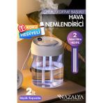 2L Işıklı Ultrasonik Hava Nemlendirici, Dijital Kontrol, Tip-C Girişli