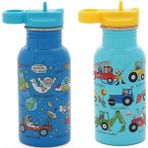 2'li 400ML Pipetli Paslanmaz Çelik Matara Space-Wheels