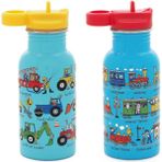 2'li 400ML Pipetli Paslanmaz Çelik Matara Wheels-Train