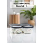 2'li 7.5 Lt Multibox Kayar Kapaklı Saklama Kabı & Erzak Kabı & Toz ve Tablet Deterjan Kutusu ( Etiket Hediyeli ) - Çok Renkli - Tek Ebat