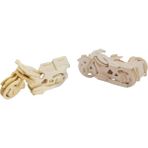 2'li Ahşap Boyanabilir 3D Motorsiklet Puzzle Seti (Sepetli ve Sepetsiz Model)
