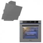 2Li Ankastre Set(88 Litre A-68 Sgf3 Platinum Metalik Gri Ankastre Dijital Firin / Da-835 Davlumbaz)