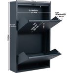 2'li Antrasit Metal Ayakkabılık (Kilitli)