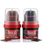 2'li Ayakkabı Boya Seti (Siyah + Kahverengi) - 50 ml Kendinden Süngerli Cilalı Bakım Kremi