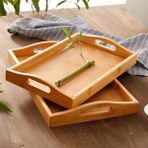 2'li Bambu Servis Tepsi Seti – Büyük (39.5X28.5 Cm) ve Küçük (35.5X24.5 Cm)