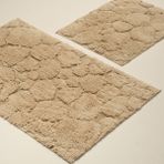 2'li Banyo Paspas Takımı Bej- Açık Kahve Hann Rocks - Bej - Kahverengi