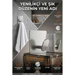 2'li Banyo ve Mutfak Askı Seti - SUS304 Lazer Kesim Çelik Ultra Güçlü Yapışkanlı Askı 723140