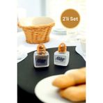 2'li Cam Tuzluk ve Biberlik Seti, 20ML, Mini Küp, Renkli, Şık ve Kullanışlı - Seçenek 1