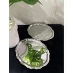 2'li Çelik Oval Tepsi Dalgalı Model Kahve Sunum Tepsisi & Ikramlık - Gümüş