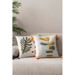 2'Li Comfort Punch Desenli Kırlent Kare Dekoratif Bohem Nakışlı Koltuk Yastık Kılıfı Panç 45X45
