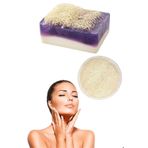 2li Doğal Set Kabak Lifli Keçi Sütü Lavanta Sabun Peeling Bakım Sıkılaştırma Akne Temizleme Yüz Pedi