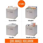 2'li Dolap Içi Çamaşır Oyuncak Saklama Kutusu 30X30X30 cm - Antrasit - Seçenek 1