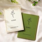 2'li Düğün Yemini Kitabı Seti Düğün Günü Defterleri Günlüğümüzde Altın Folyo Kumaş Kapaklı 14,7 cm x 10,4 cm Gelin ve Damat Hediyesi, Yeni Nişanlı Çiftler için Gelin ve Damat Hediyesi, 60 Çizgili