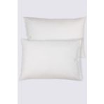 2'li Düz Yastık Kılıfı %100 Organik Pamuk Saten Krem 50x70 Cm