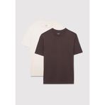 2li Erkek Basic Tişört Loose Fit/Bol Rahat Kesim 0612317-70251 Kahverengi-70251 S