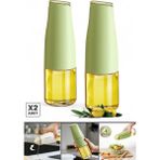 2li Fonksiyonlu Cam Yağdanlık 500ML Yeşil Yerçekimi Otomatik Kapak Damlatmayan Ağızlı Yağlık Sosluk - 500 ml
