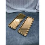 2'li Gold Dikdörtgen Çay, Kahve, Servis Sunum Tepsisi