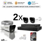 2'Li Ip Kamera-Poeli-5Mp-Ultra Hd-4K 1920 Çözünürlük-Sesli-Gece Renkli Görüş-İnsan Ve Plaka Algılamalı Set