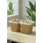 2'Li Kare Hasır Patates Soğan Sarımsak Meyve Sepeti Düzenleyici Organizer -9T01
