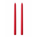 2’li Kırmızı Şamdan Mum Seti 25 cm – Dekoratif İnce Şamdan Mum, Kokusuz Parafin Wax,%100 Pamuk Fitil, El Döküm, Uzun Süre Yanma (~10 Saat), Şık Sofra, Davet, Nişan, Düğün ve Ev Dekorasyonu