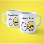 2'li Kocamda Kocam - Karımda Karım Çiftli Baskılı Kupa Bardak