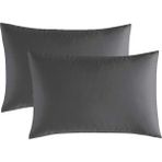 2li Koyu Antrasit Pamuk Saten Yastık Kılıfı 50X70 cm - Koyu Gri
