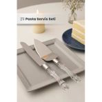 2'Li Kristal Saplı Pasta Servis Seti Spatula Bıçak Sunum Servis Seti