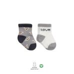 2'Li Love Dog Penye Soket Çorap 10118 Gri
