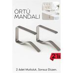 2'Li Masa Örtüsü Klipsi - Metal Masa Kelepçesi Masa Örtüsü Sabitleyici 722498