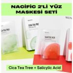 2’li Maske Seti (Cica Tea Tree + Salicylic) – , Gözenek, Yağlı Cilt Karşıtı