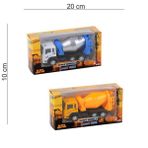 2'li Maxx Wheels 1:55 Ölçek Metal Kafalı Çek Bırak Beton Mikseri