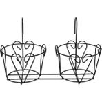 2'li Metal Balkon Saksısı 42X19X24 cm Dekoratif Saksı Standı, Çiçek Saksısı