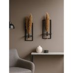 2'li Metal Çiçeklik Modern Dekoratif Duvar Süsü 22X55CM Dikdörtgen Duvar Aksesuarı,Hediyelik Duvar Süsü - 22 x 55 cm