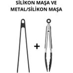 2li Mutfak Maşa Seti Pişirme ve Servis Maşası - Siyah