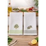 2'li Nakışlı Waffle Mutfak Havlusu 50x70 cm – Süper Emici & Yumuşak