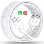 2'li Paket Araç Carplay Kablo Adaptörü, iPhone 15/16 Araç Şarj Kablosu, 3.3FT USB A - USB C Kablosu iPhone 15/16 Pro Max Plus, iPad Pro Air Mini ile Uyumlu