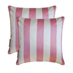 2'li paket Pembe Dekoratif Yastık kılıfları 40x40 cm | Modern Saten Yastık Örtüsü Çizgili | Şeker Kamışı Çizgileri Kanepe, koltuk ve yatak odası için yastık kılıfları - Pink Vertical