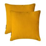 2'li paket Safran Sarısı Dekoratif Yastık kılıfları 30x30 cm | Modern Keten Yastık Örtüsü Sağlam | Katı, Dokulu Kanepe, koltuk ve yatak odası için yastık kılıfları - Saffron Yellow Linen